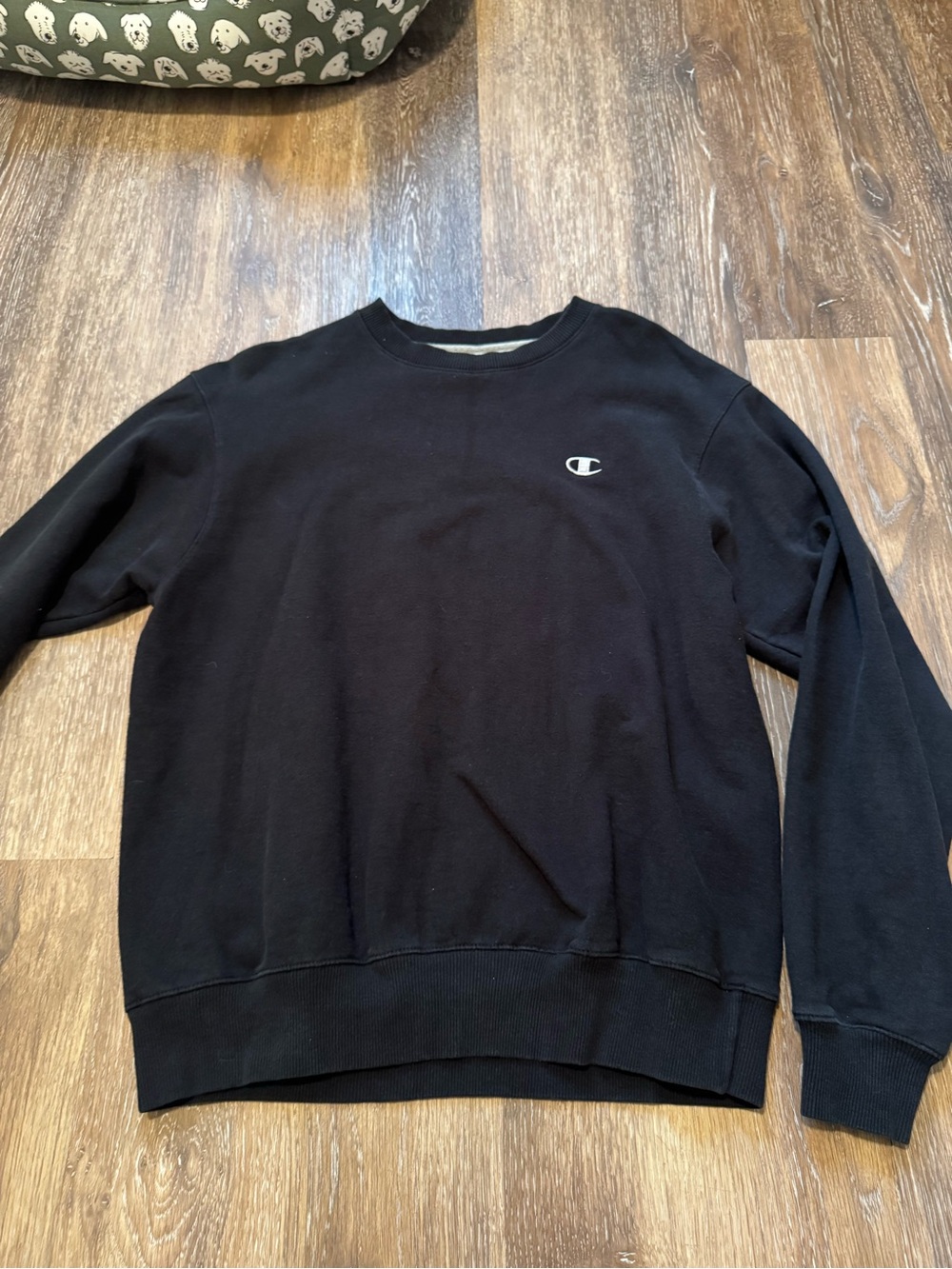 Champion Black Crewneck Sweatshirt with Small Logo